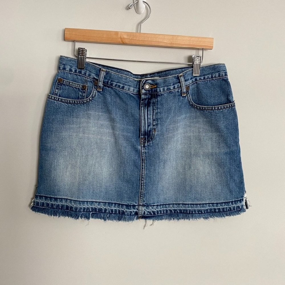 Y2K Abercrombie & Fitch Light Blue Denim Mini Skirt